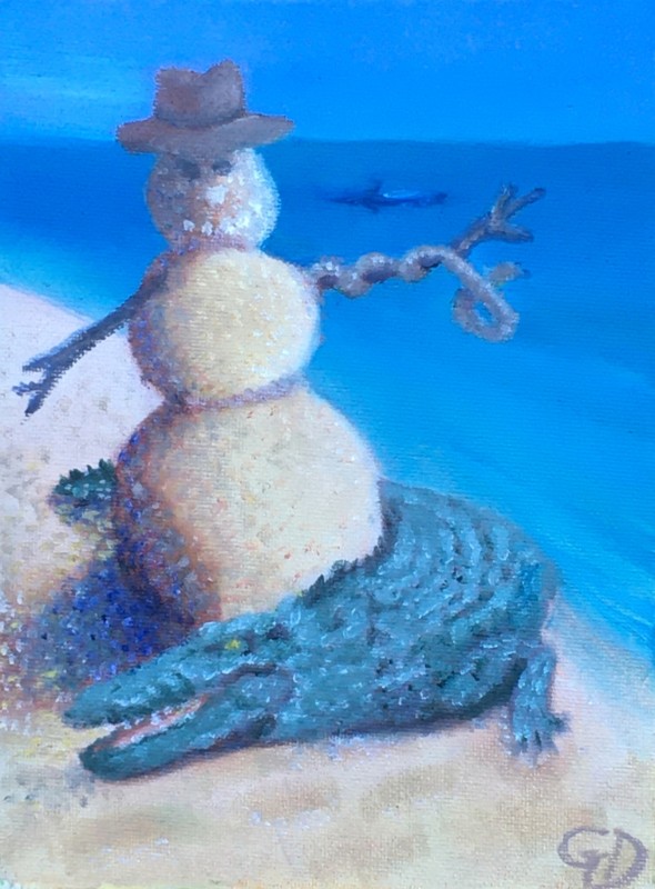 Christmas down under.jpg - Christmas down under Water-soluble oil on canvas, 6 x 8" (15.2 x 20.3 cm) Completed October 2020